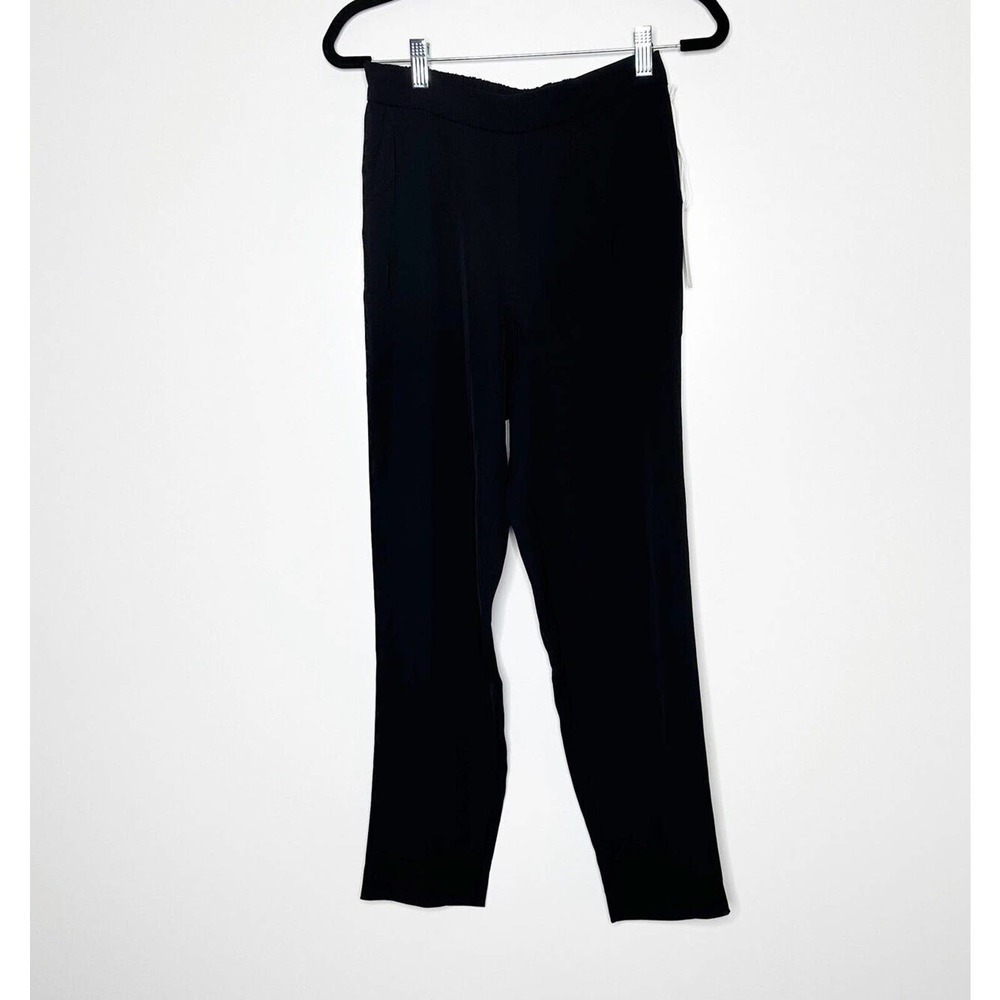 NWT Six/fifty Pleated Ankle Trousers Pants Elastic Waist Womens Black Size Small